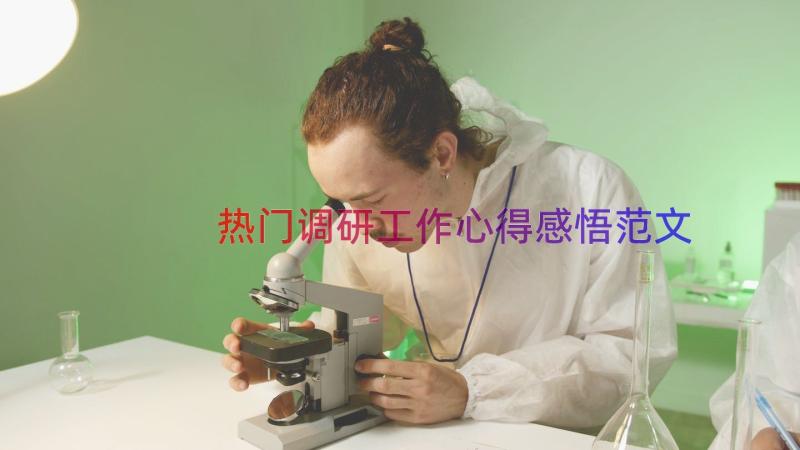 热门调研工作心得感悟范文（19篇）