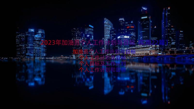 2023年加油员个人工作计划与目标（实用22篇）