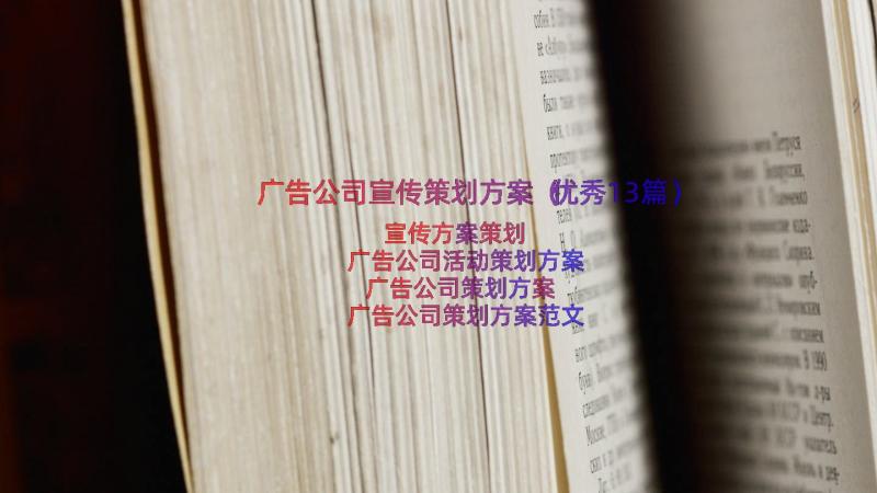 广告公司宣传策划方案（优秀13篇）