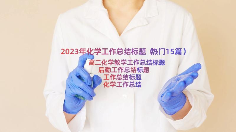 2023年化学工作总结标题（热门15篇）