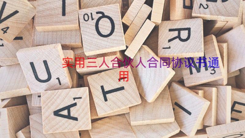 实用三人合伙人合同协议书（通用13篇）