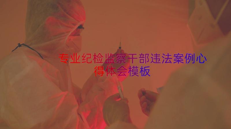 专业纪检监察干部违法案例心得体会（模板14篇）