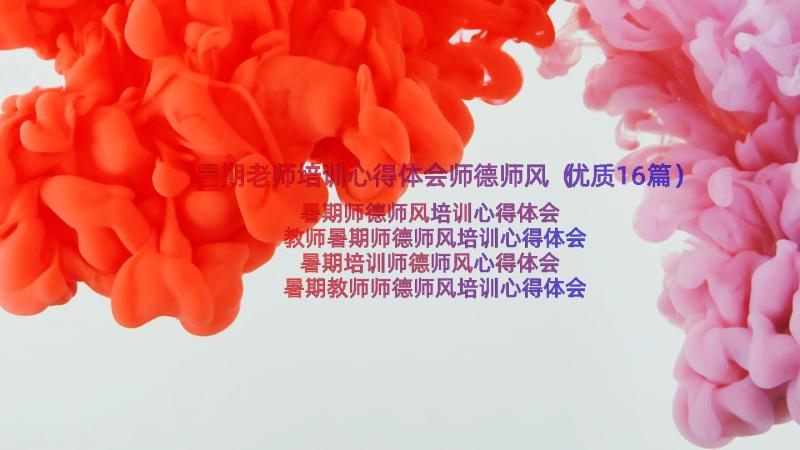 暑期老师培训心得体会师德师风（优质16篇）