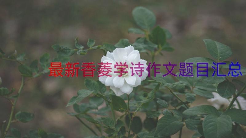 最新香菱学诗作文题目（汇总17篇）