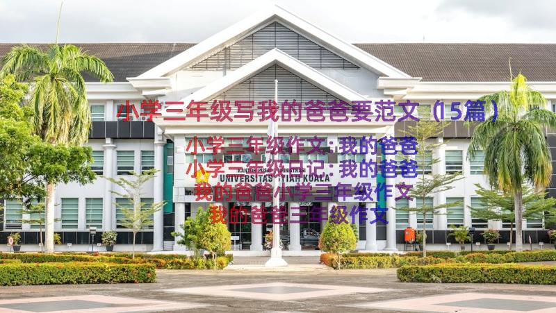 小学三年级写我的爸爸要范文（15篇）