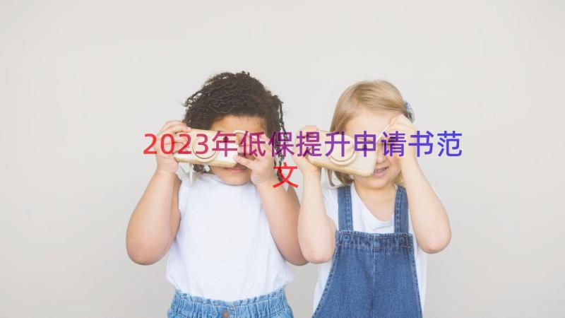 2023年低保提升申请书范文（14篇）