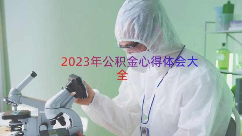 2023年公积金心得体会大全（21篇）