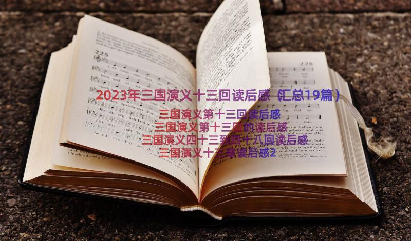 2023年三国演义十三回读后感（汇总19篇）