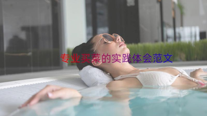 专业买菜的实践体会范文（16篇）