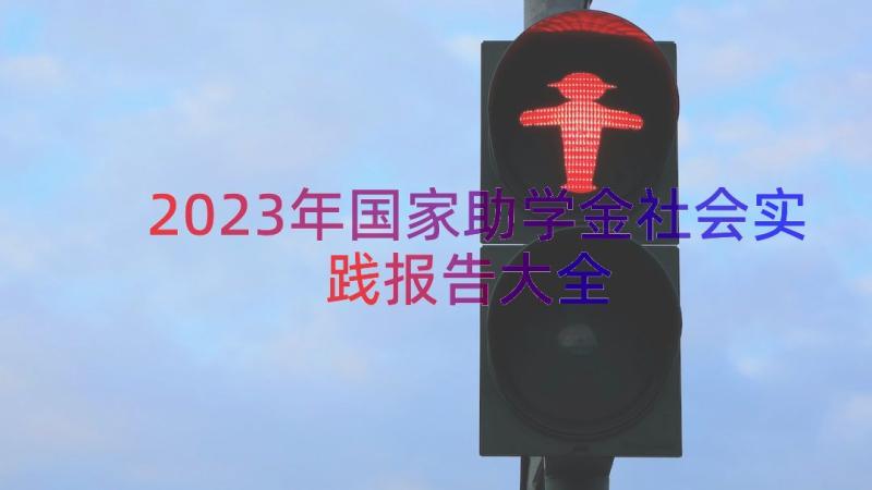 2023年国家助学金社会实践报告大全（16篇）