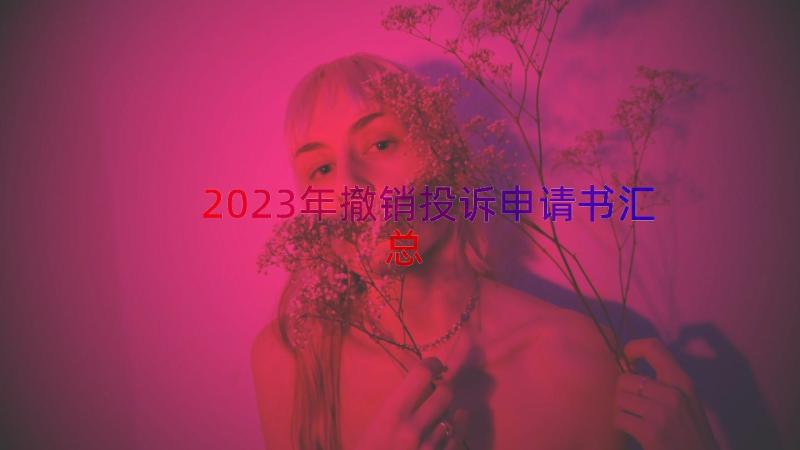 2023年撤销投诉申请书（汇总15篇）