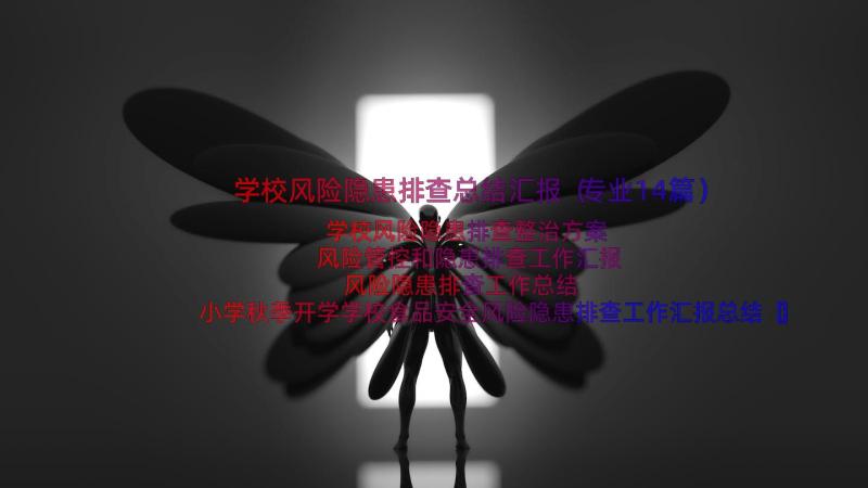 学校风险隐患排查总结汇报（专业14篇）