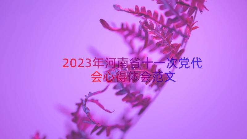 2023年河南省十一次党代会心得体会范文（17篇）