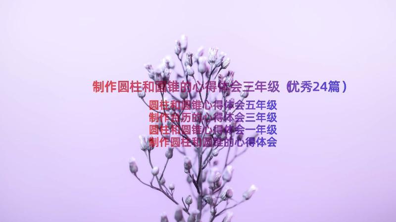 制作圆柱和圆锥的心得体会三年级（优秀24篇）