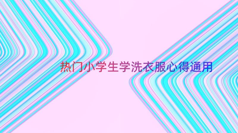 热门小学生学洗衣服心得（通用13篇）