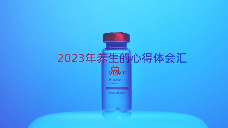 2023年养生的心得体会（汇总14篇）