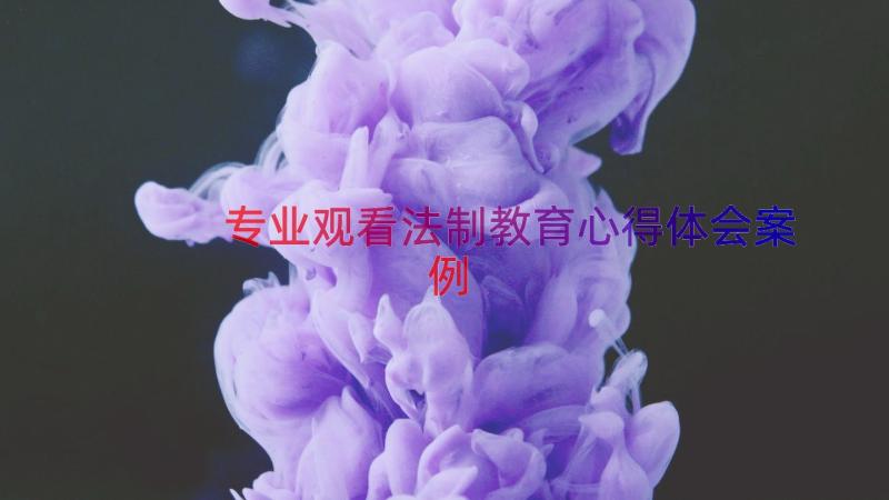 专业观看法制教育心得体会（案例13篇）