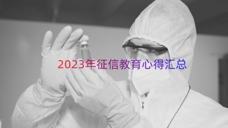 2023年征信教育心得（汇总13篇）