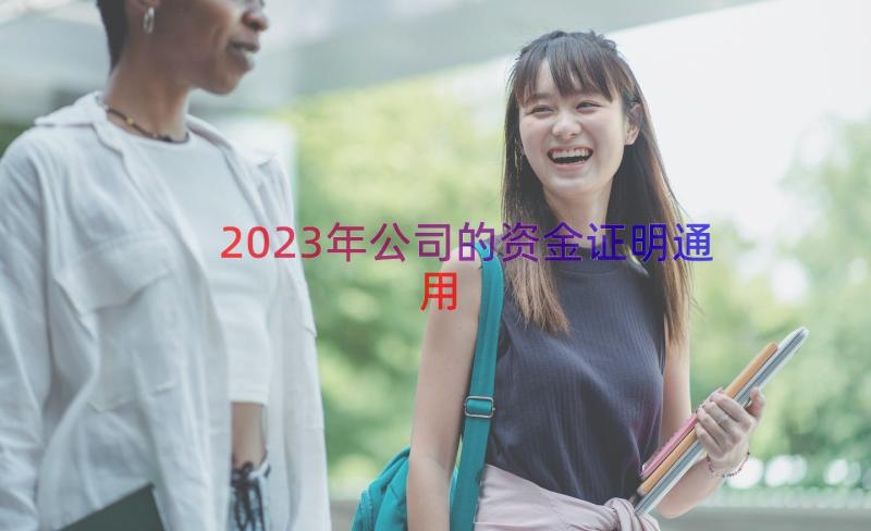 2023年公司的资金证明（通用15篇）