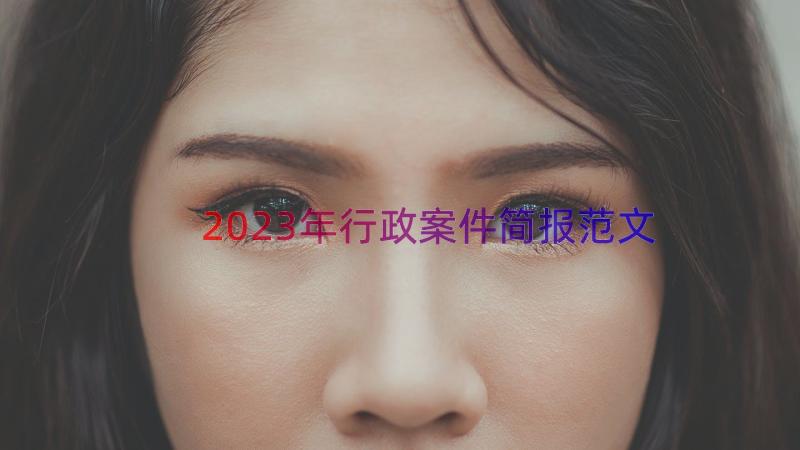 2023年行政案件简报范文（13篇）