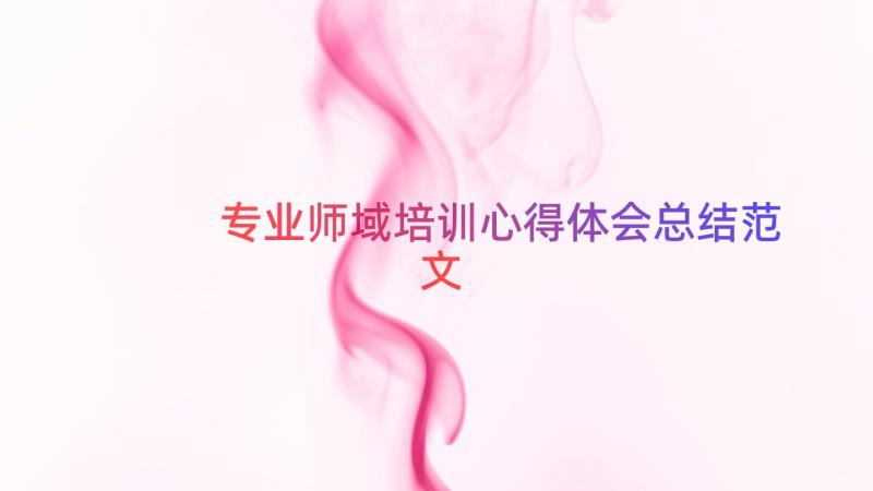 专业师域培训心得体会总结范文（16篇）