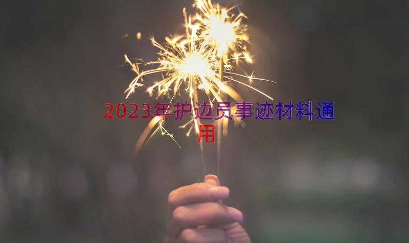 2023年护边员事迹材料（通用13篇）