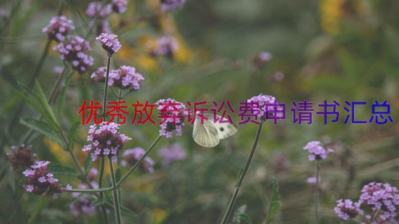 优秀放弃诉讼费申请书（汇总18篇）