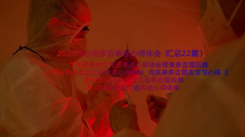 2023年吉美多吉事迹心得体会（汇总22篇）