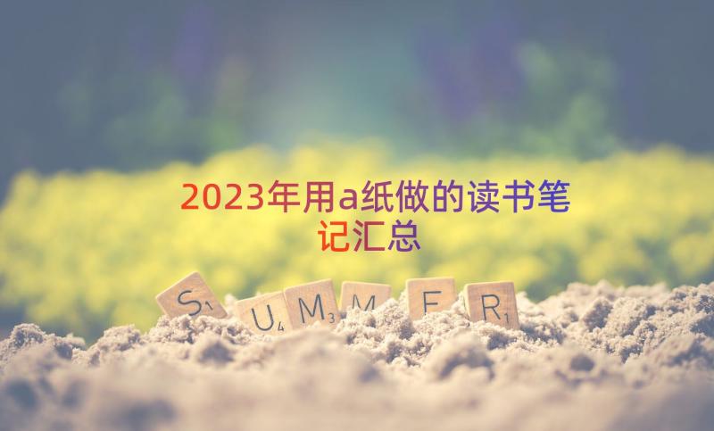 2023年用a纸做的读书笔记（汇总16篇）