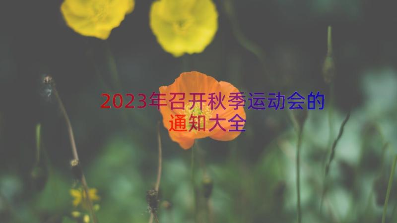 2023年召开秋季运动会的通知大全（16篇）