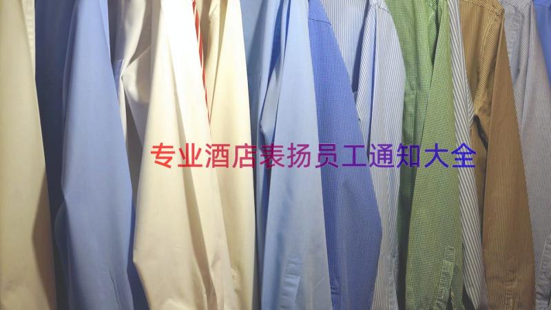 专业酒店表扬员工通知大全（19篇）