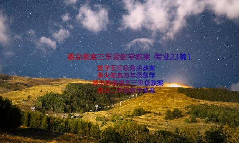 鼎尖教案三年级数学教案（专业23篇）