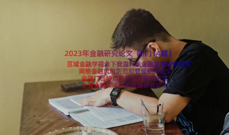 2023年金融研究论文（热门14篇）