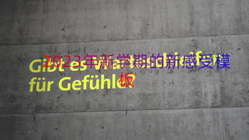 2023年新学期的新感受（模板14篇）