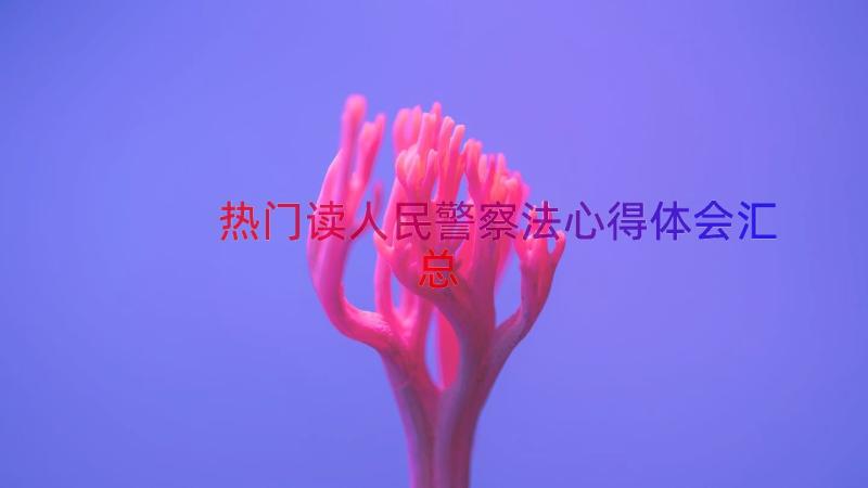 热门读人民警察法心得体会（汇总13篇）