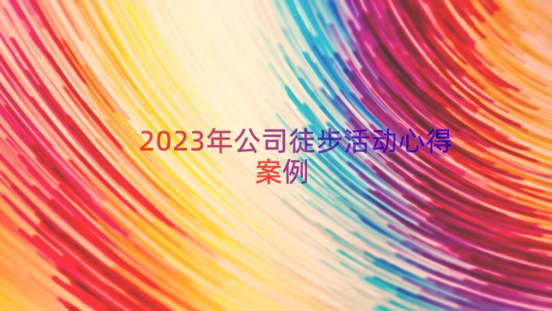 2023年公司徒步活动心得（案例13篇）