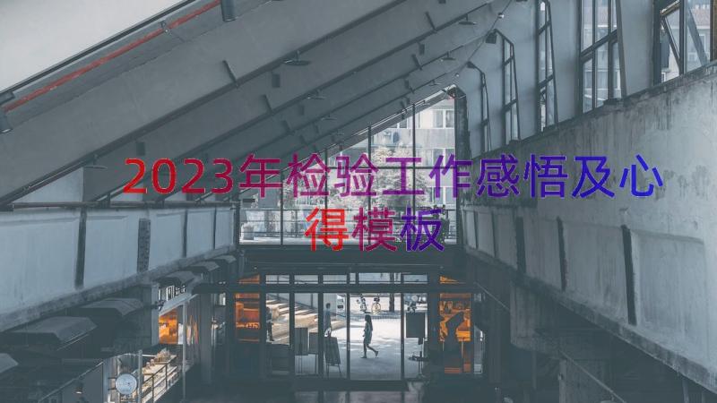 2023年检验工作感悟及心得（模板14篇）