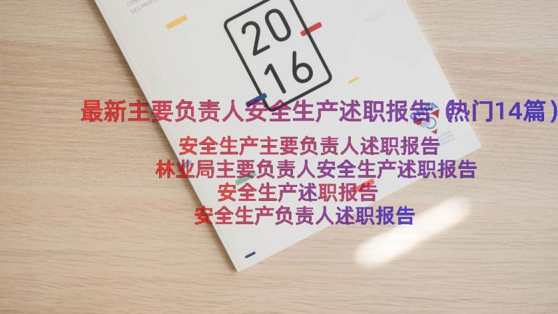 最新主要负责人安全生产述职报告（热门14篇）