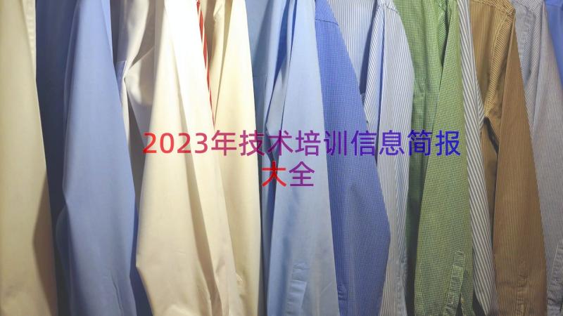 2023年技术培训信息简报大全（14篇）