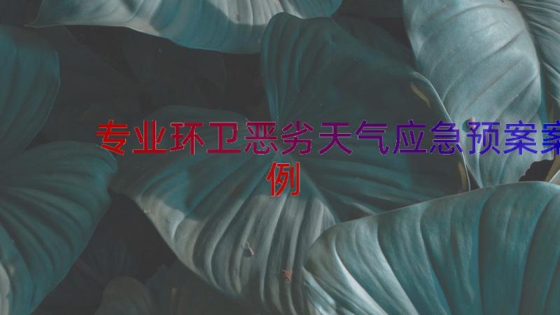 专业环卫恶劣天气应急预案（案例15篇）