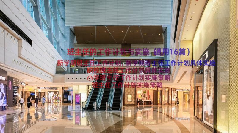 班主任的工作计划与实施（通用16篇）