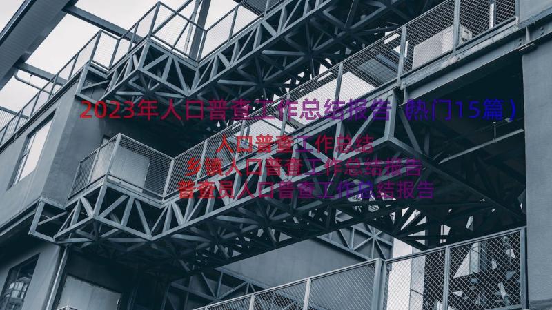 2023年人口普查工作总结报告（热门15篇）