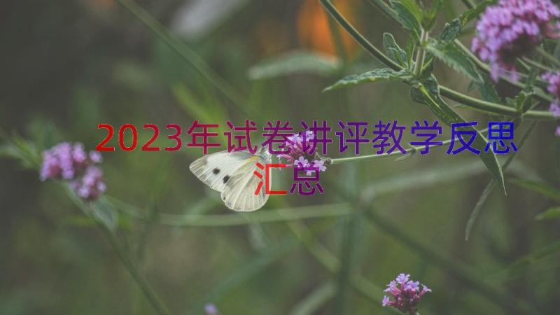 2023年试卷讲评教学反思（汇总17篇）