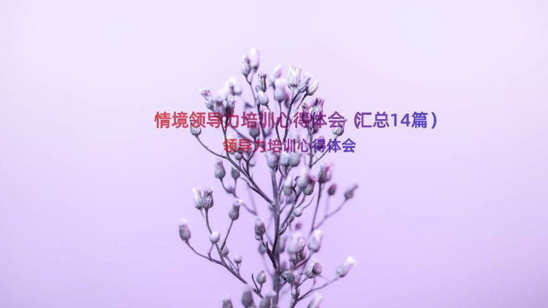 情境领导力培训心得体会（汇总14篇）