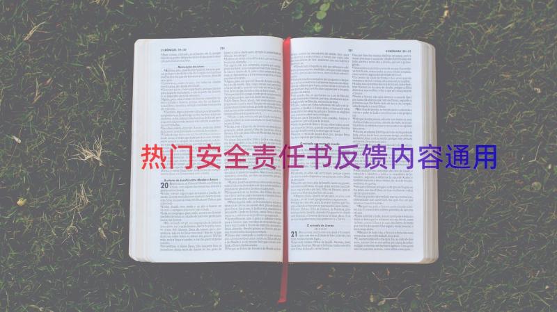 热门安全责任书反馈内容（通用17篇）