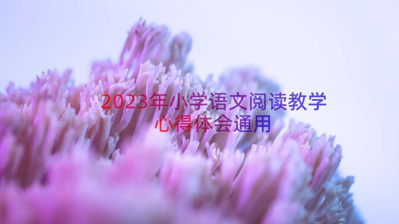 2023年小学语文阅读教学心得体会（通用17篇）