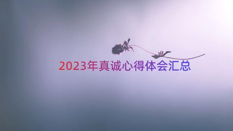 2023年真诚心得体会（汇总12篇）