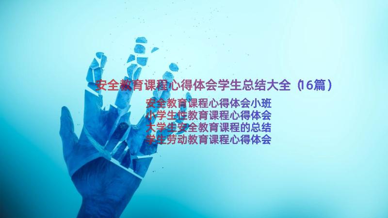 安全教育课程心得体会学生总结大全（16篇）