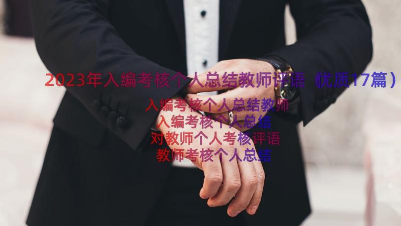 2023年入编考核个人总结教师评语（优质17篇）