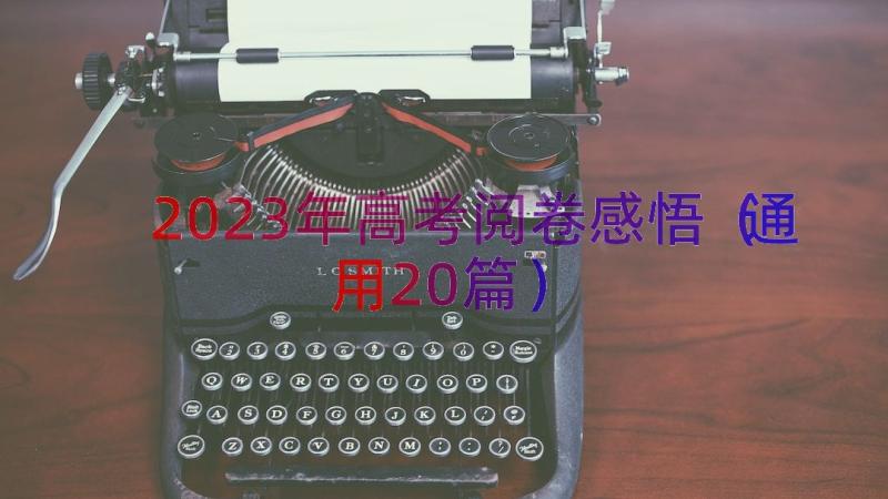 2023年高考阅卷感悟（通用20篇）